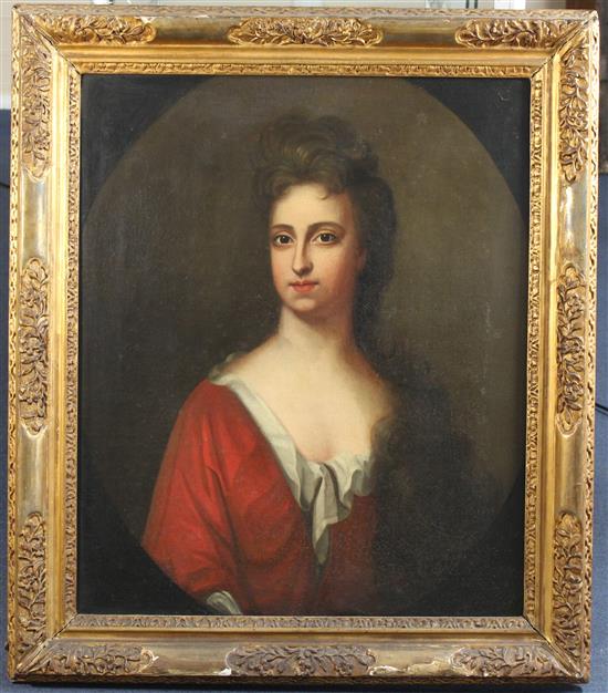 Circle of Sir Godfrey Kneller (1646-1723) Portrait of Mary Knight, daughter of J. Rokeby and wife of Alexander Knight of Reasby, Lincol